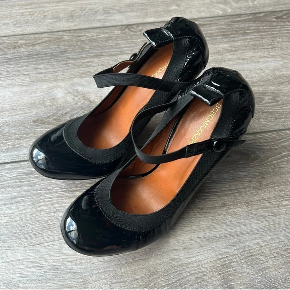 BCBGMAXAZRIA Black Patent Leather Mary Jane Ballet Heels - Picture 2 of 16